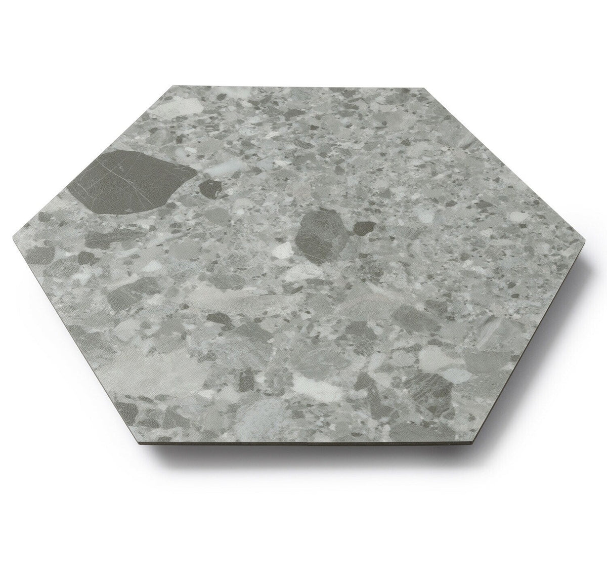 Lucida USA (Sample) MosaiCore Gray Quartz Gray Stone Look 28-mil Waterproof Glue Down Vinyl Tile