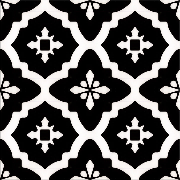 Lucida USA (Sample) BaseCore Dark Venetian Black and White Patterned Look 12-mil Water Resistant Peel and Stick Vinyl Tile