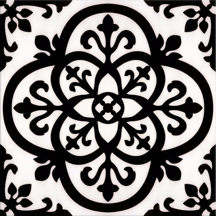 Lucida USA (Sample) BaseCore Light Forentine Black and White Patterned Look 12-mil Water Resistant Peel and Stick Vinyl Tile
