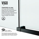 Elan E-class 60 in. x 76 in. Frameless Sliding Shower Door in Matte Black with Clear Glass and Handle - Super Arbor