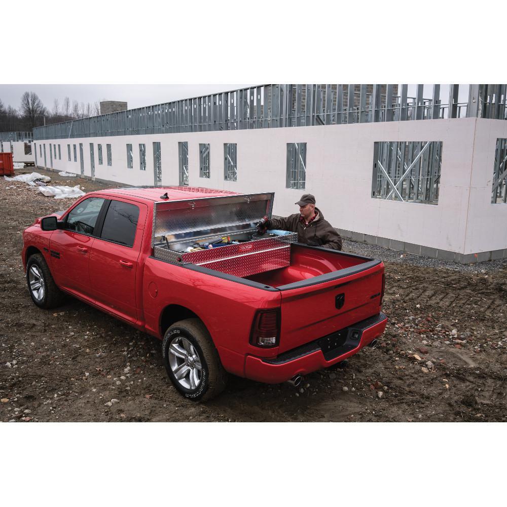 Weather Guard 71.38 in. Diamond Plate Aluminum Full Size Crossbed Truck Tool Box - Super Arbor
