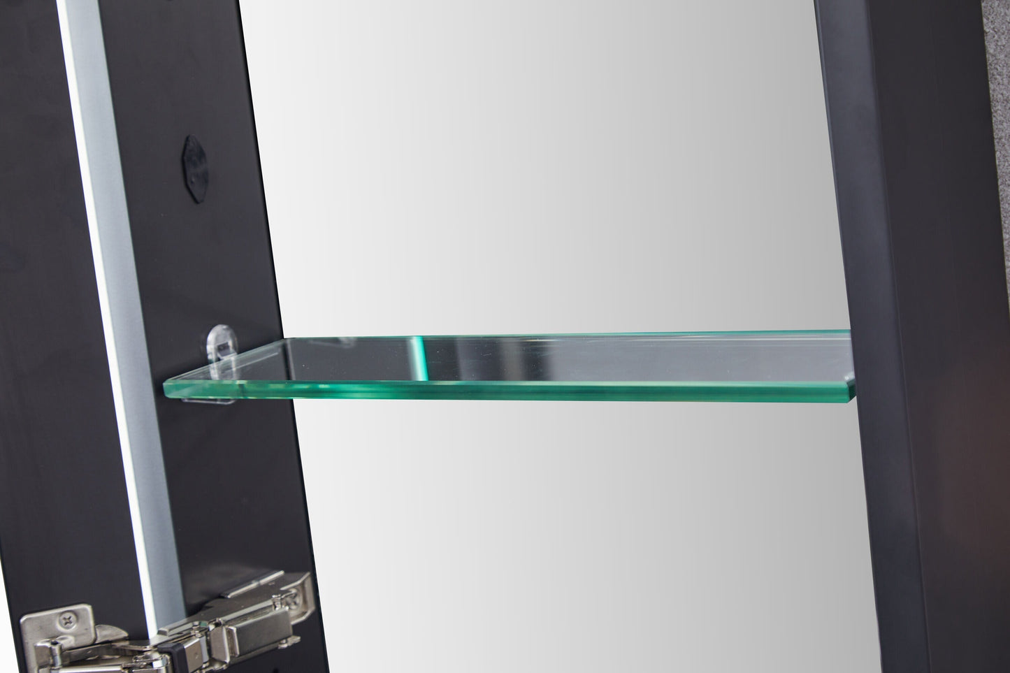 Forclover KF 15-in x 36-in Surface/Recessed Mount Black Mirrored Soft Close Medicine Cabinet