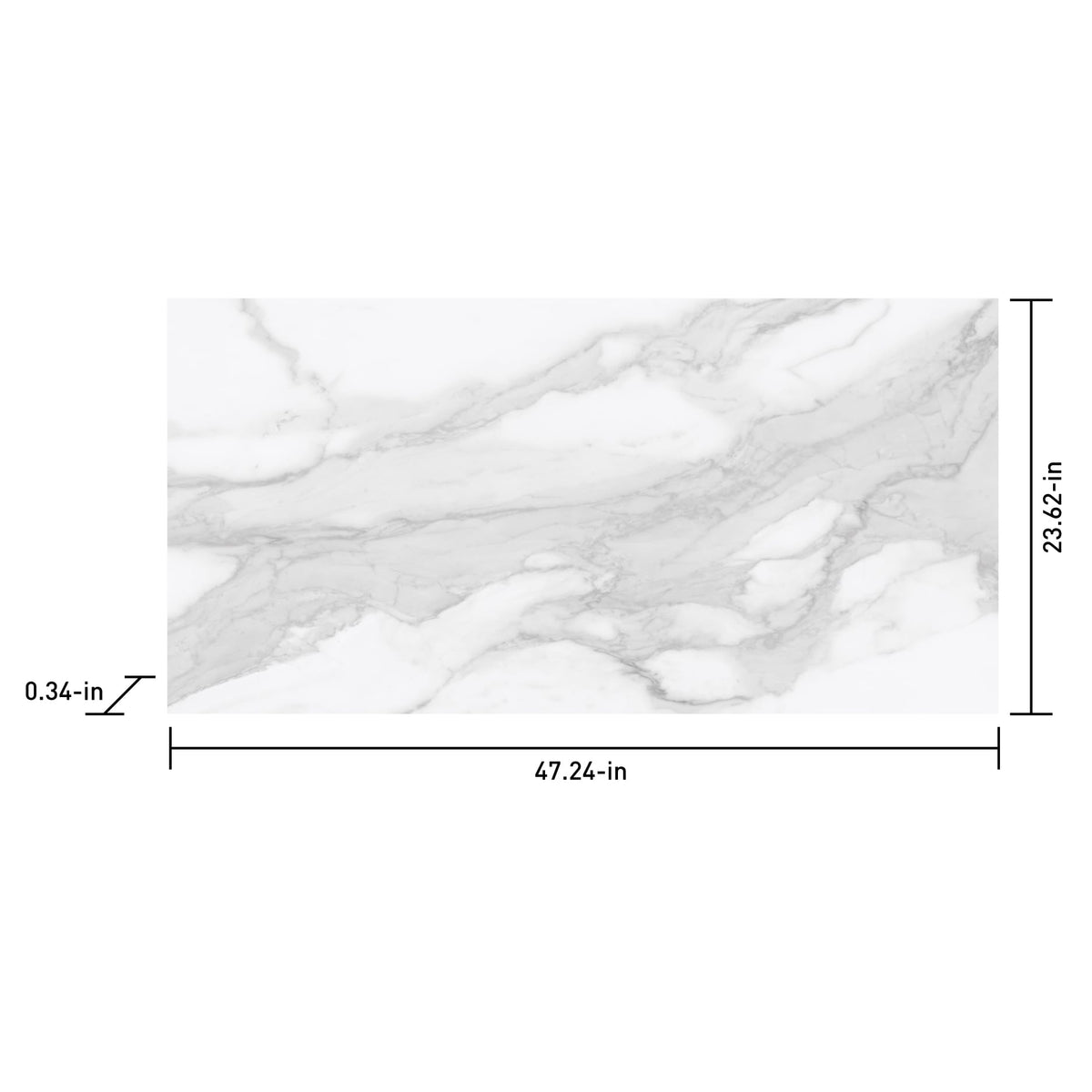 Satori Regent Statuario Abisso 24-in x 48-in Polished Porcelain Marble Look Floor and Wall Tile (7.75-sq. ft/ Piece)