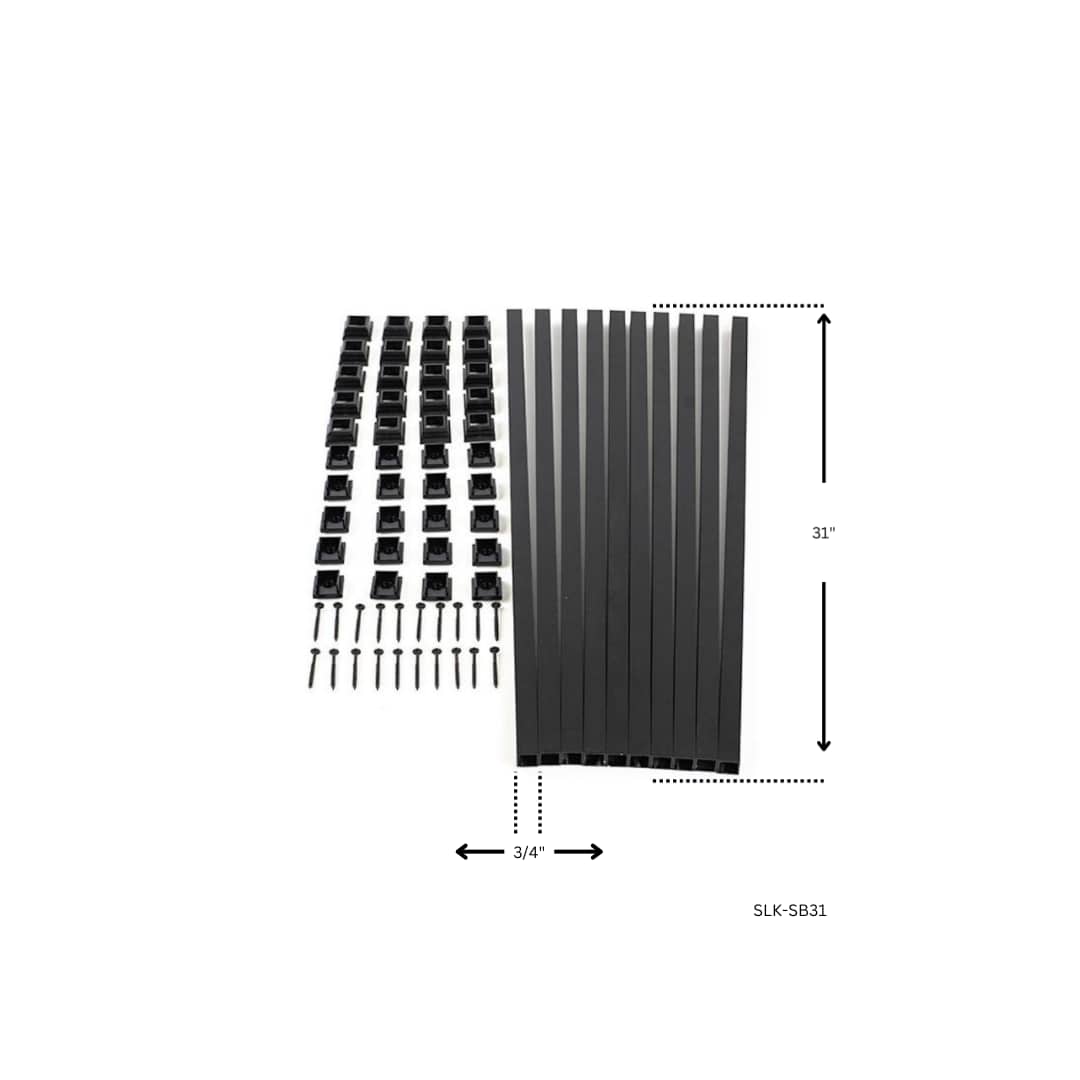 TITAN BUILDING PRODUCTS 3/4-in x 32-in Snap'n Lock Baluster Kit, Square 31-in Powder Coated Black Aluminum Square Deck Baluster