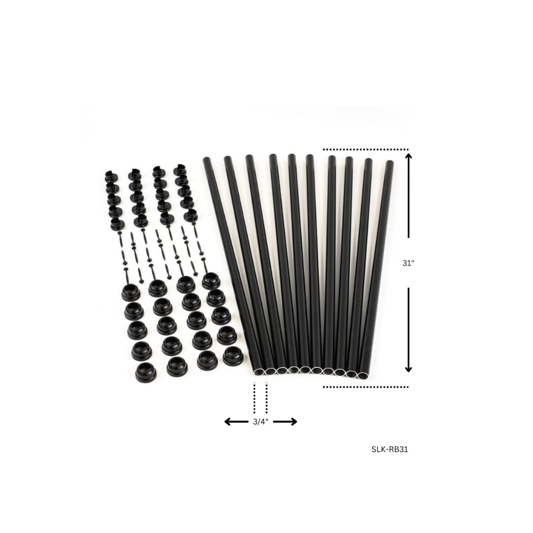 TITAN BUILDING PRODUCTS 3/4-in x 32-in Snap'n Lock Baluster Kit, Round 31-in Black Aluminum Round Deck Baluster
