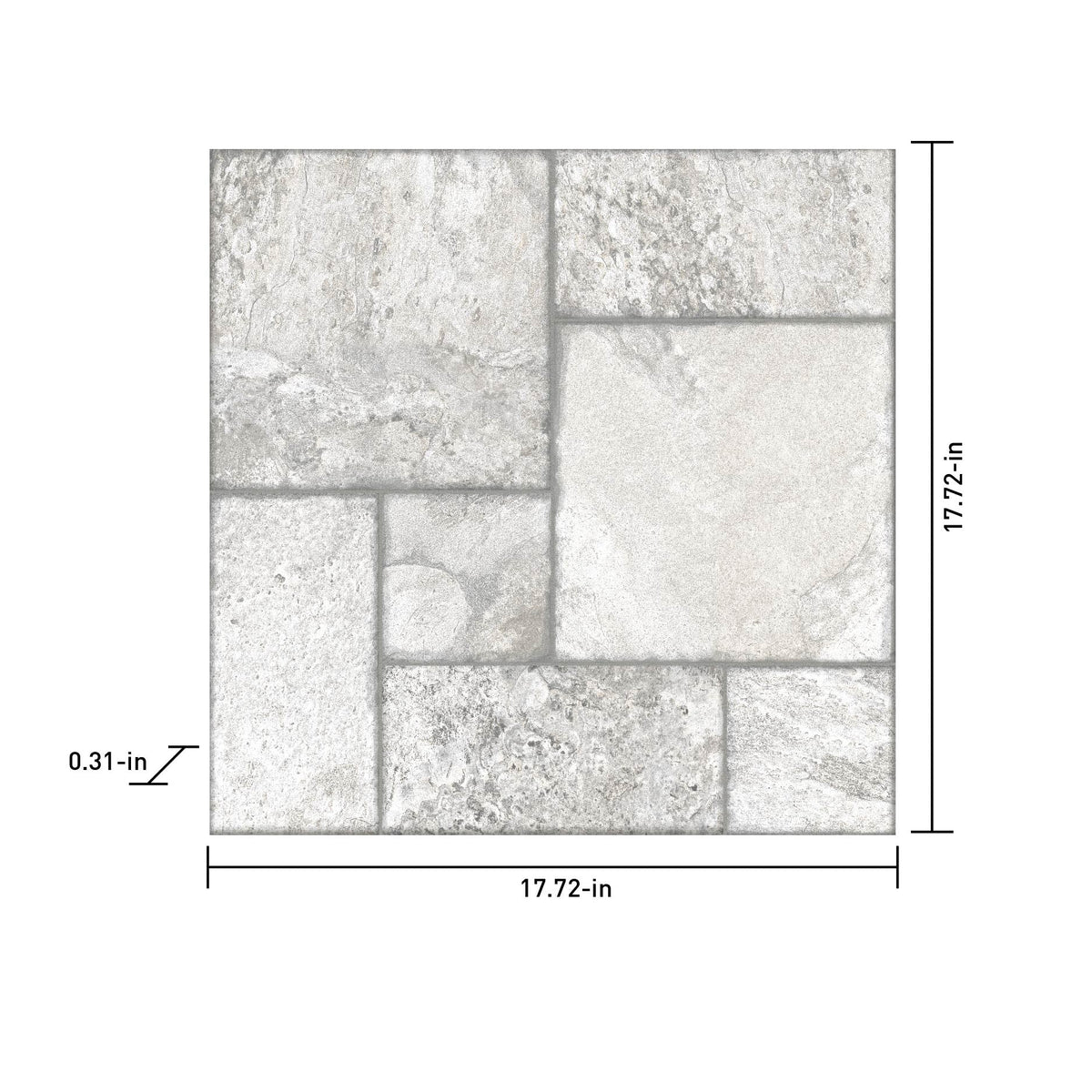 Satori Carmen Charcoal Versailles 18-in x 18-in Matte Porcelain Patterned Floor and Wall Tile (2.18-sq. ft/ Piece)