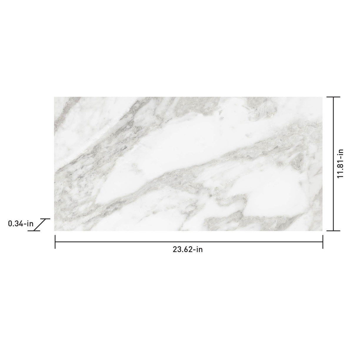 Satori Bianco Palazzo 12-in x 24-in Polished Porcelain Marble Look Floor and Wall Tile (1.94-sq. ft/ Piece)