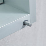 WELLFOR DH 16-in x 20-in Surface/Recessed Mount Satin Aluminum Mirrored Soft Close Medicine Cabinet