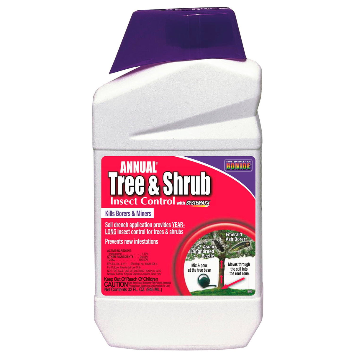 Bonide Annual Liquid Concentrate Insect Killer, Tree & Shrub Control, 32 oz