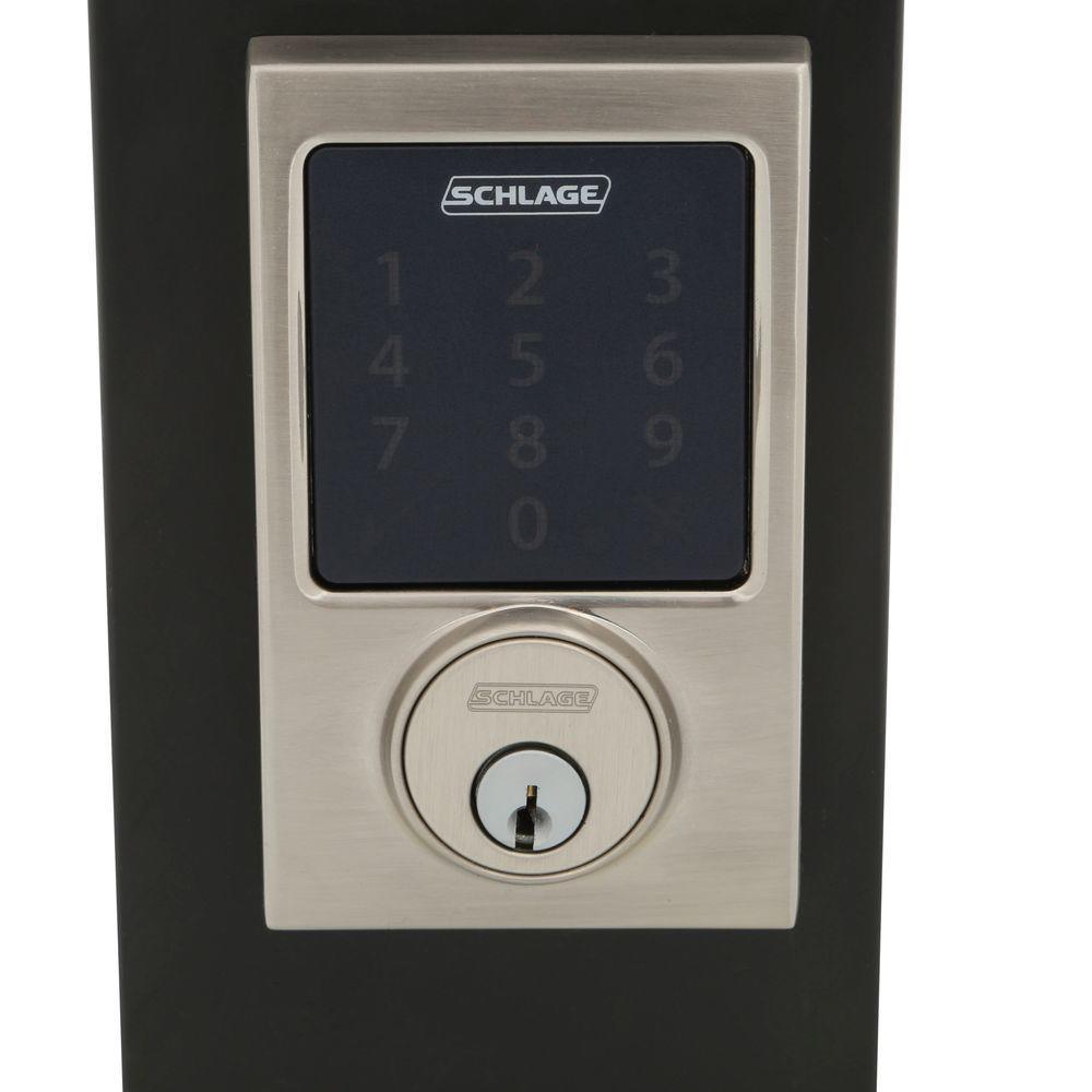 Century Satin Nickel Connect Smart Door Lock with Alarm - Super Arbor