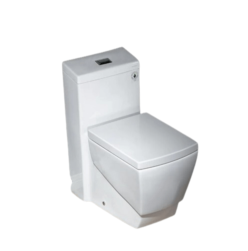 WOODBRIDGE Modern 1-Piece 1.0/1.6 GPF High-Efficiency Dual Flush Square All-in-One Toilet with Soft-Close Seat, White