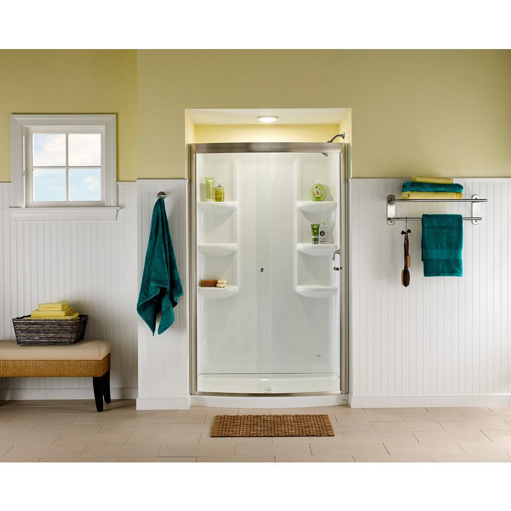 Ovation 30 in. x 48 in. 3-piece Direct-to-Stud Shower Wall in Arctic White - Super Arbor