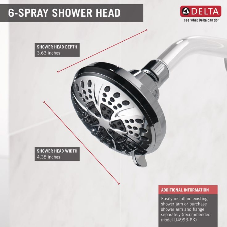 Delta Universal Showering Components Chrome 6-Spray Shower Head 2.5-GPM (9.5-LPM)