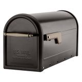 Chadwick Nickel Accents Black Post Mount Mailbox - Super Arbor