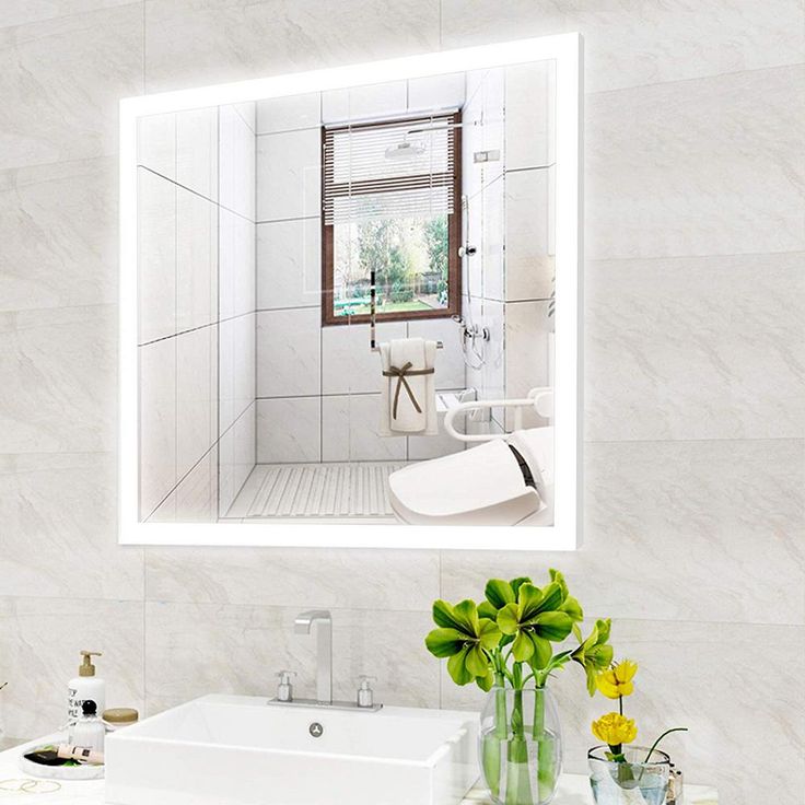 28 in. x 30 in. White LED Lighted Bathroom Mirror with Sensor Switch