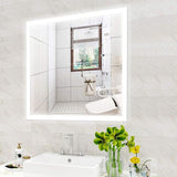 28 in. x 30 in. White LED Lighted Bathroom Mirror with Sensor Switch