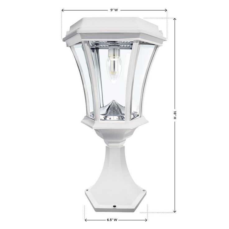 Victorian Bulb Series Single White Integrated LED Outdoor Solar Lamp Post Light with 3-Mounting Options