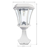 Victorian Bulb Series Single White Integrated LED Outdoor Solar Lamp Post Light with 3-Mounting Options