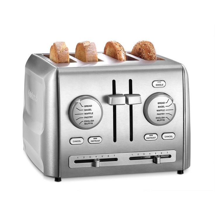 Custom Select 4-Slice Stainless Steel Toaster with Crumb Tray