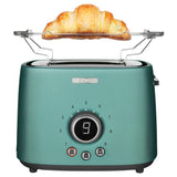2-Slice Green Long Slot Toaster with Rack