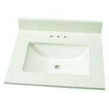 49 in. W Engineered Stone Single Vanity Top in Sparkling White with White Sink - Super Arbor