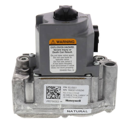 Lennox 60J59 gas valve - side view (Voltage: 24V; Product Type: Gas Valve)