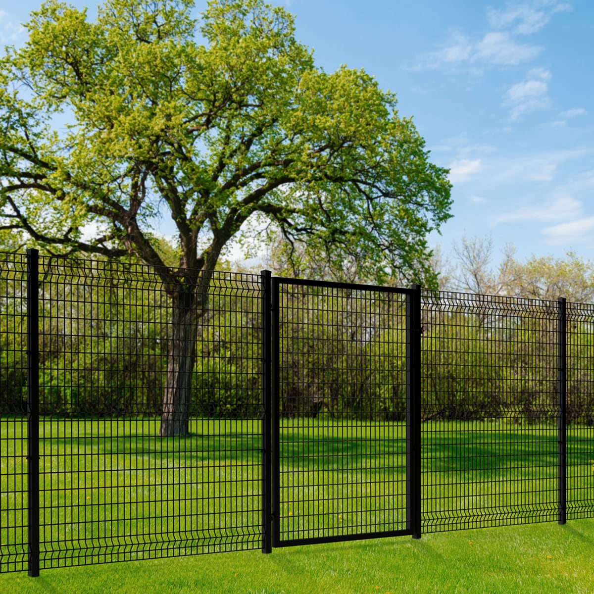 Ironcraft Euro 2-in W Black Powder-coat Steel Decorative Metal Security Universal Fence Post