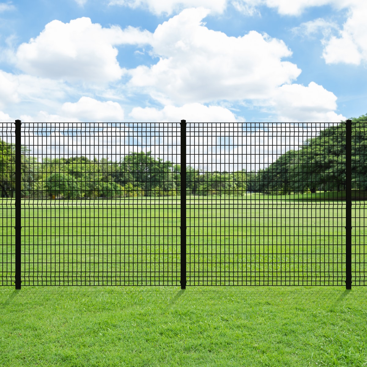 Ironcraft Euro 6-ft W Black Steel Yard Fence Panel