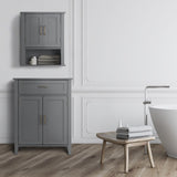Teamson Home Mercer 26-in x 33.75-in x 13-in Gray Freestanding Linen Cabinet