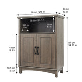 Teamson Home Russell 26-in x 34.25-in x 13-in Brown Freestanding Linen Cabinet