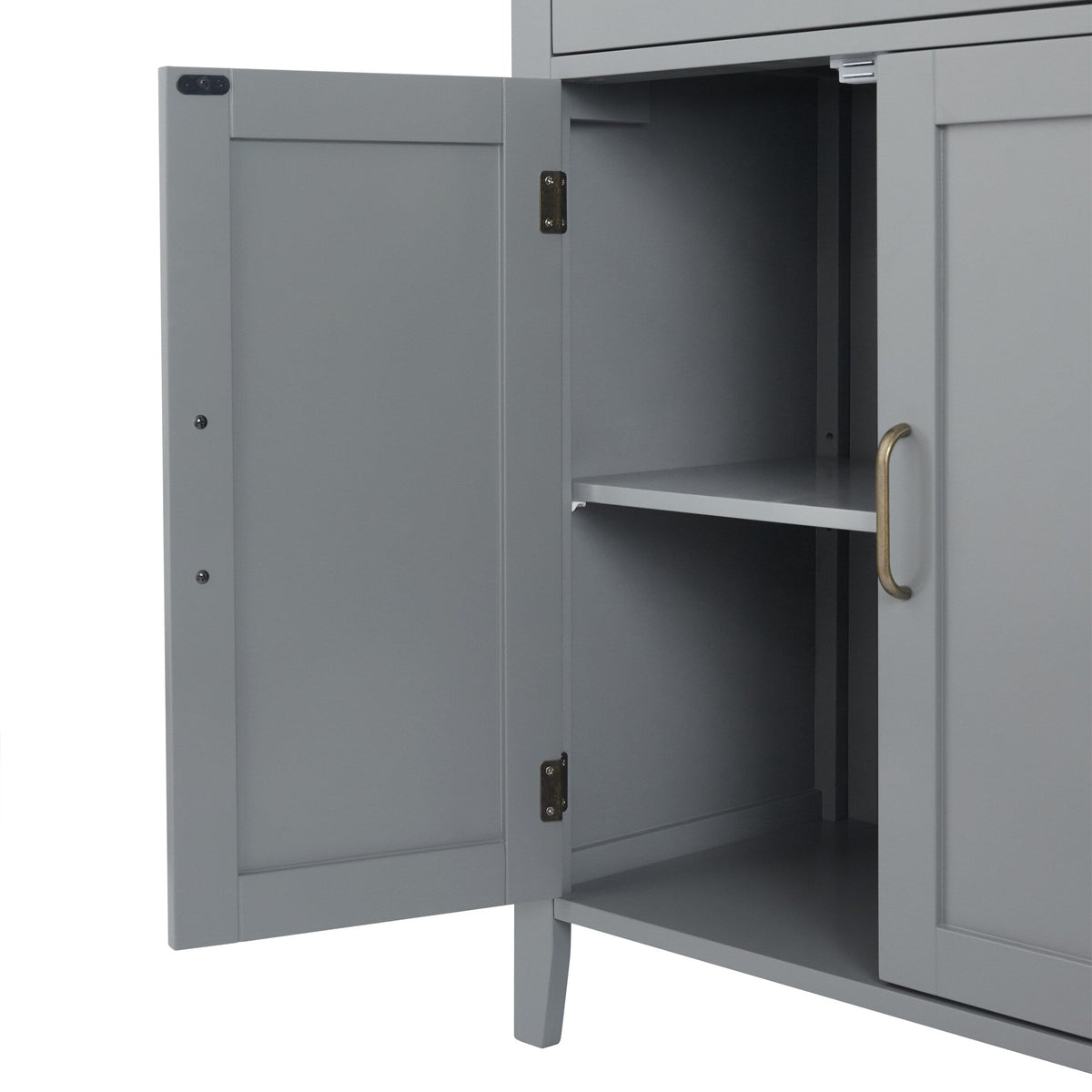 Teamson Home Mercer 26-in x 33.75-in x 13-in Gray Freestanding Linen Cabinet