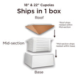 Good Directions Manchester 18-in x 49-in White Vinyl Cupola with Black Aluminum Roof and Black Rooster Weathervane