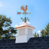 Good Directions Manchester Cupola with Copper Eagle Weathervane, 18-in x 49-in, White Vinyl with Copper Roof