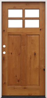 Creative Entryways Craftsman Golden Alder Prehung Front Door with Decorative Glass