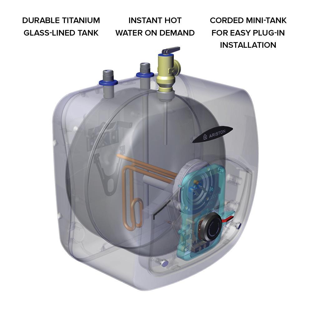 Andris 4 Gal. 6 Year 120-Volt Corded Point of Use Mini-Tank Electric Water Heater - Super Arbor