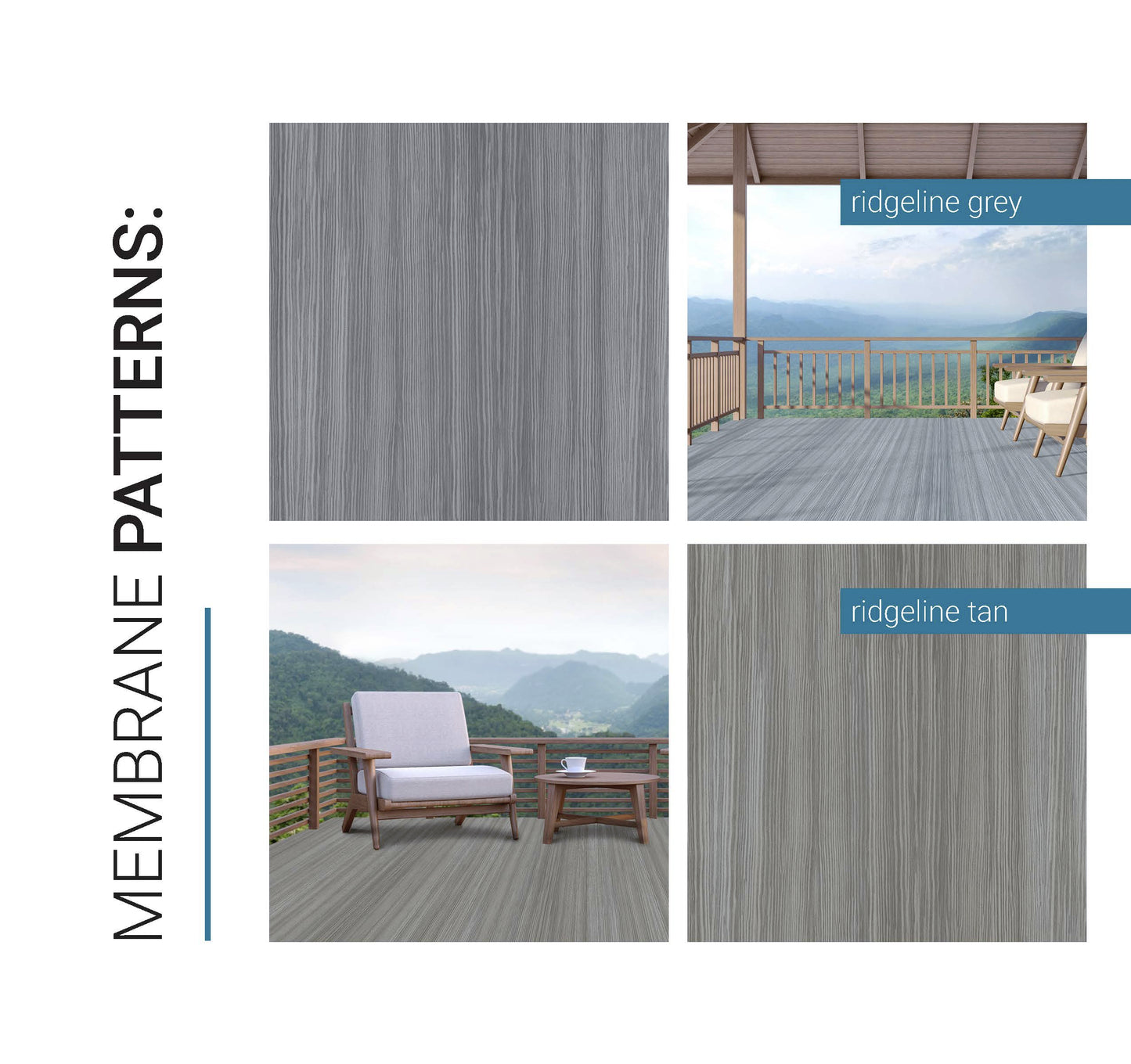 Dec-Tec Ridgeline Tan PVC Deck Flooring Roll, Water Resistant Membrane, DIY Peel and Stick, 240-in x 37-in, Low Maintenance, Fire Rated