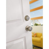 Juno Satin Nickel Exterior Entry Door Knob and Single Cylinder Deadbolt Combo Pack Featuring SmartKey Security - Super Arbor