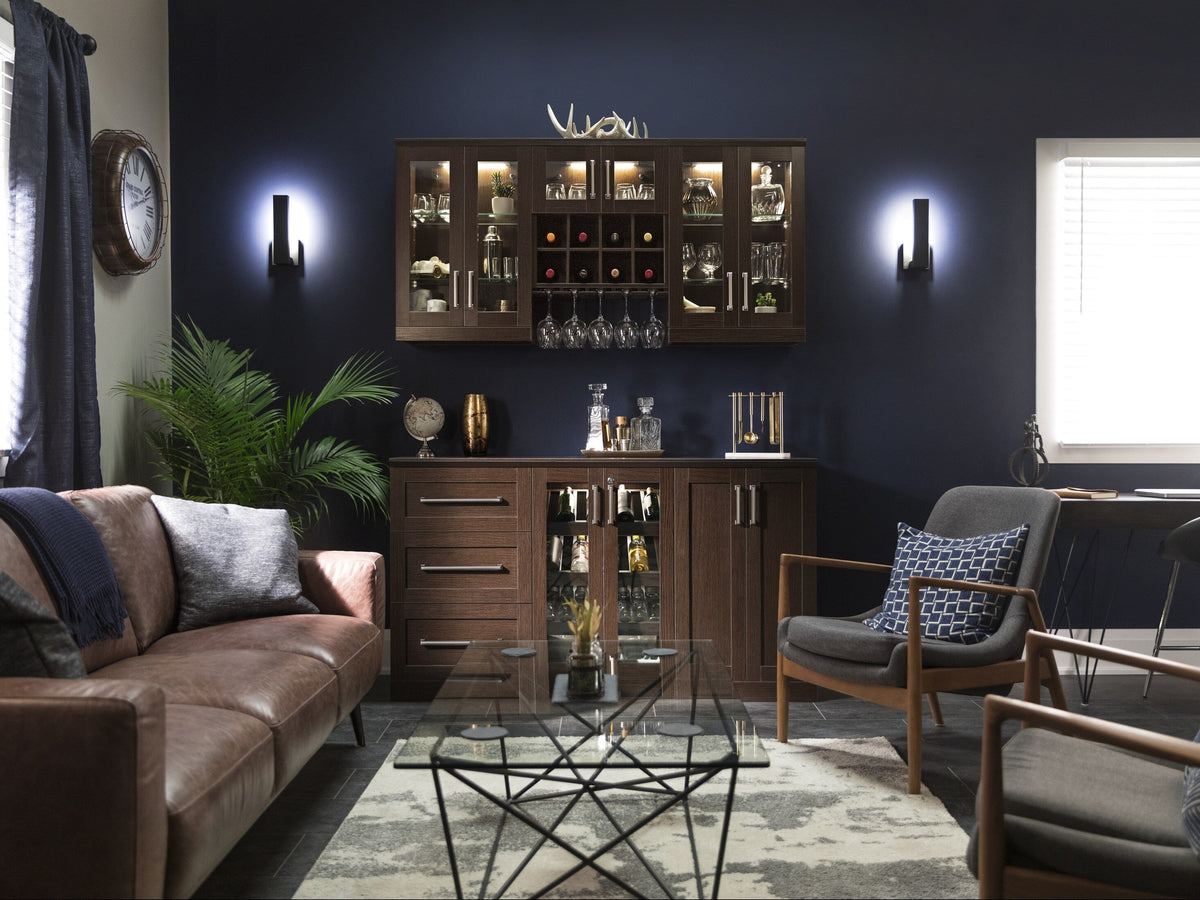 NewAge Products Home Bar 84-in x 85-in Brown Rectangle Bar Cabinet