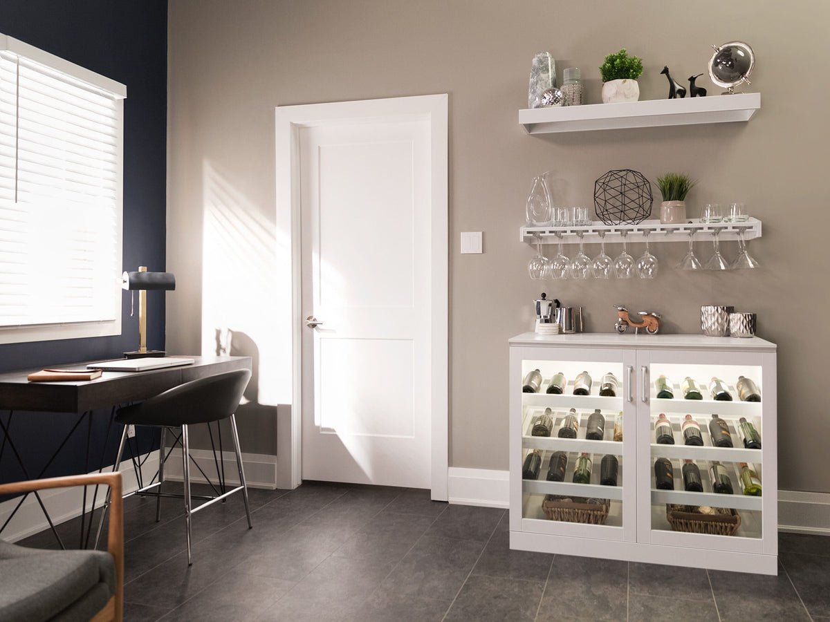 NewAge Products Home Bar 84-in x 85-in White Rectangle Bar Cabinet