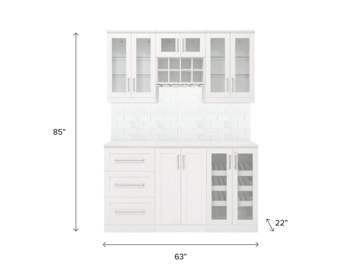 NewAge Products Home Bar 63-in x 85-in White Rectangle Bar Cabinet