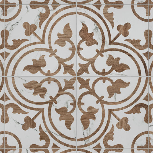 Affinity Tile Llama Arte Loire Noce 10-in x 10-in Multi-finish Porcelain Encaustic Floor and Wall Tile product image
