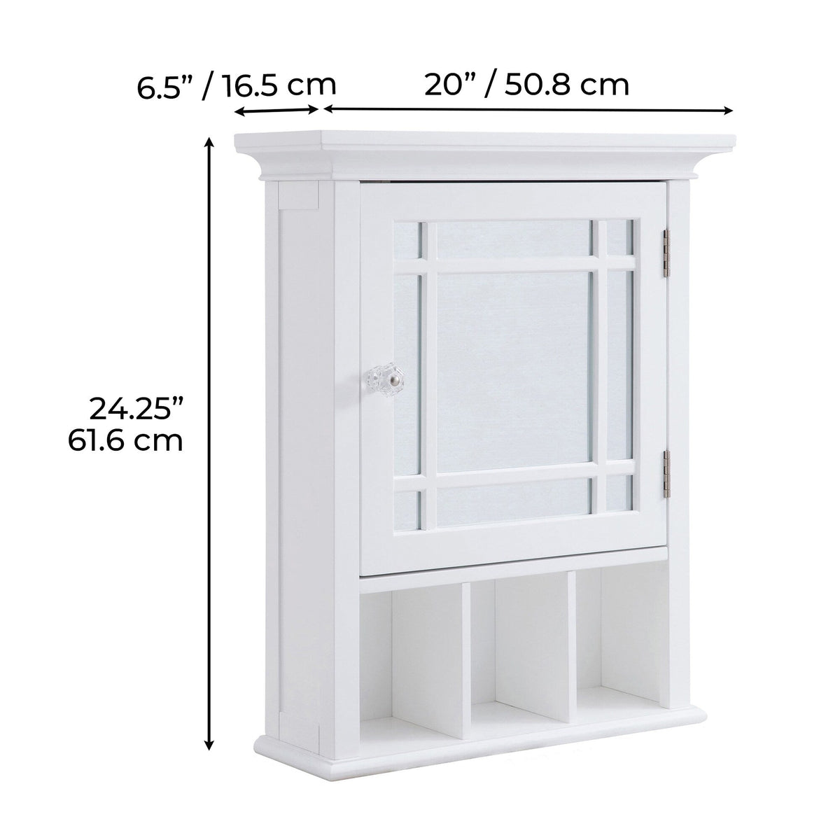 Teamson Home Neal 20 x 24.25 Surface Mount White Medicine Cabinet