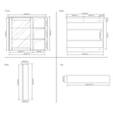 WELLFOR Solid Wood 34-in x 30-in Surface Mount White Mirrored Soft Close Medicine Cabinet