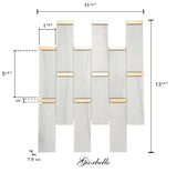 Giorbello Marble and mosaics White and Gray 11-in x 12-in Polished Natural Stone Marble Linear Marble Look Tile (4.8-sq. ft/ Carton)