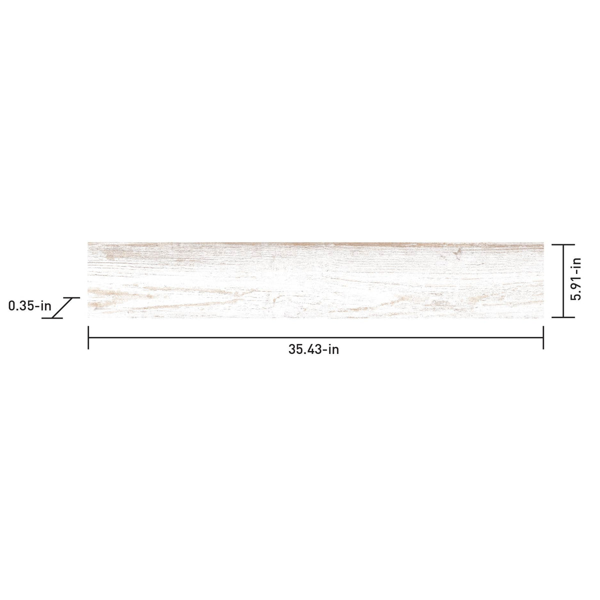 Satori Laguna Antique White 6-in x 36-in Matte Porcelain Wood Look Floor Tile (1.45-sq. ft/ Piece)