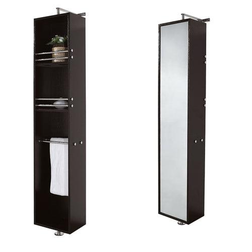 Wyndham Collection April 13.75-in W x 79.5-in H x 15.5-in D White Oak Wall-mount Linen Cabinet