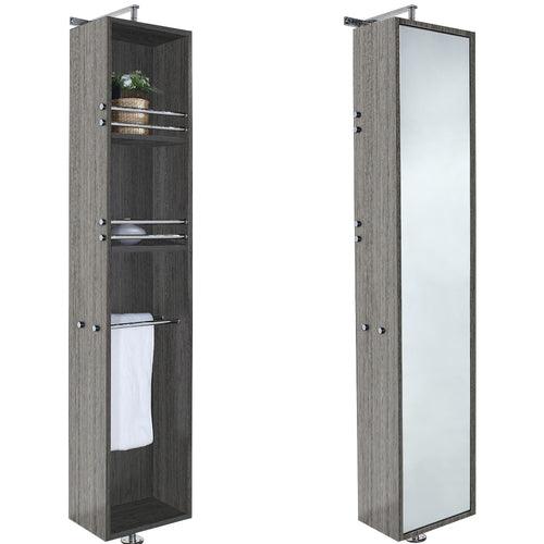 Wyndham Collection April 13.75-in W x 79.5-in H x 15.5-in D White Oak Wall-mount Linen Cabinet