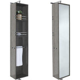 Wyndham Collection April 13.75-in W x 79.5-in H x 15.5-in D White Oak Wall-mount Linen Cabinet