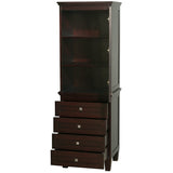 Wyndham Collection Acclaim 24-in W x 72.25-in H x 20-in D Espresso Oak Freestanding Linen Cabinet