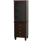 Wyndham Collection Acclaim 24-in W x 72.25-in H x 20-in D Espresso Oak Freestanding Linen Cabinet